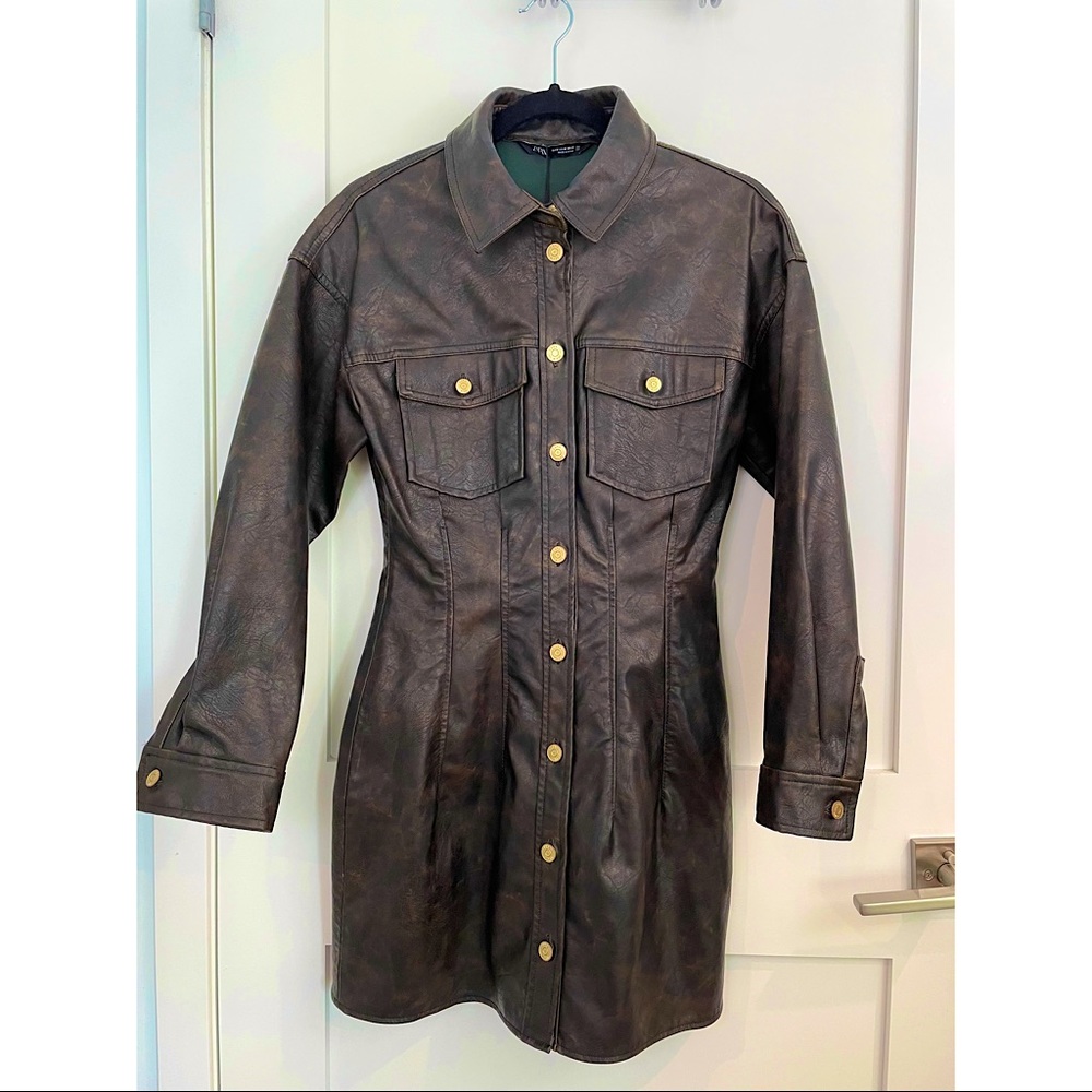 NWT Zara Faux Leather Dress